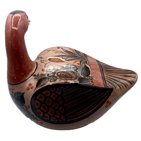 Very Large Hand-Painted 1960s Tonala Mexican Pottery Clay Duck 14.5" X 12" X 9" - Picture 14 of 16
